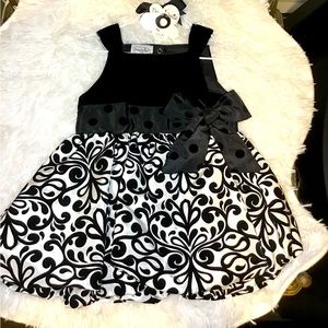 Mud Pie Baby Black & White Poker Dot Tank Style Dress 12/18 Months